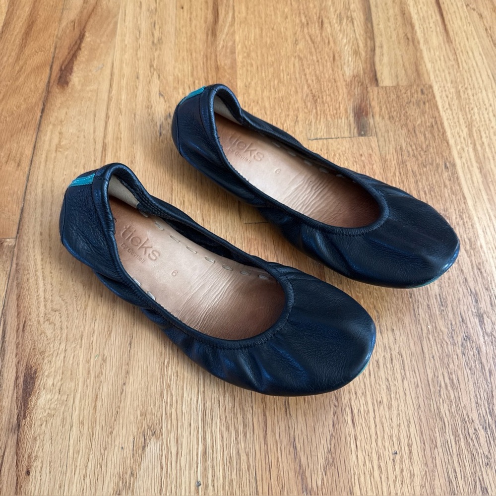 Tieks by Gavrieli Black Leather Ballet Flat Shoes Size 6